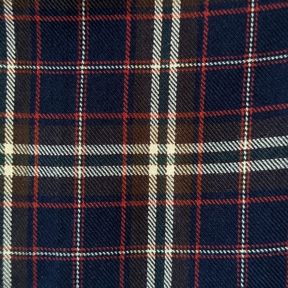 Paul Harris Design 90's Vintage Plaid Preppy Pleated Wide Leg Shorts Navy Red 2 - Picture 6 of 13